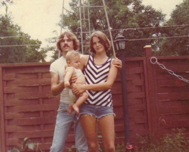 Rebecca with baby Garrett and his father, David, in the early 1970s